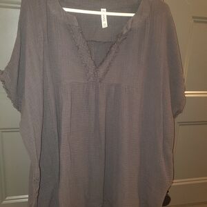 Zenana Outfitters Dark Gray Blouse